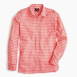 J. Crew Relaxed Boy Shirt in Crinkle Gingham